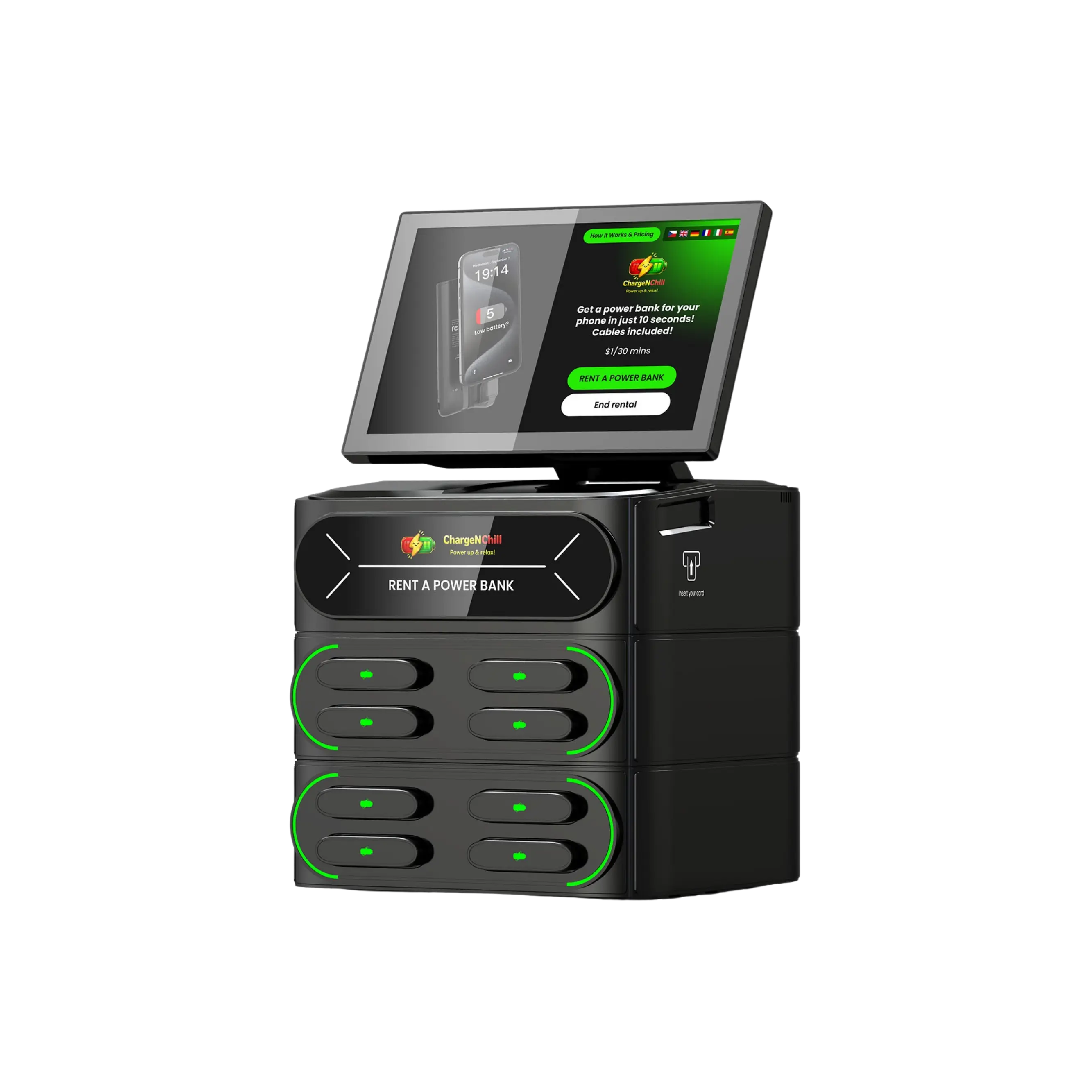 8 Slots Power Bank Station With Screen